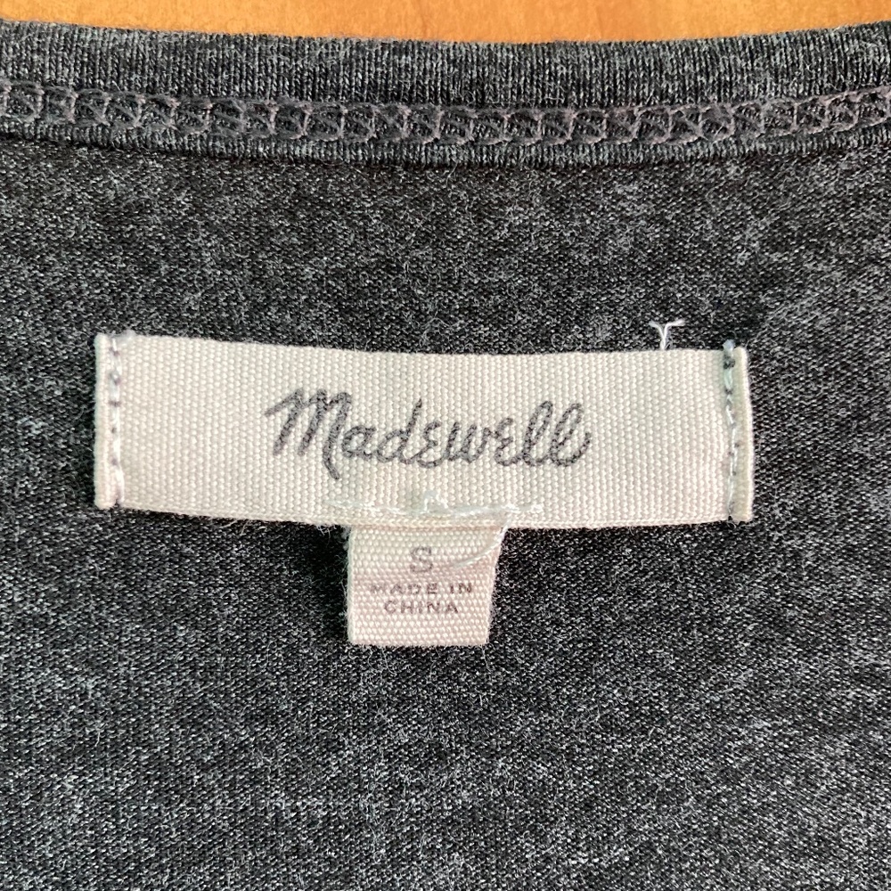 Women’s size small Madewell gray A- line swing dress, super comfy T-shirt dress - Picture 3 of 5
